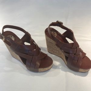 Tory Burch Sling back Sienna Wedge Platform Sandals 6.5M